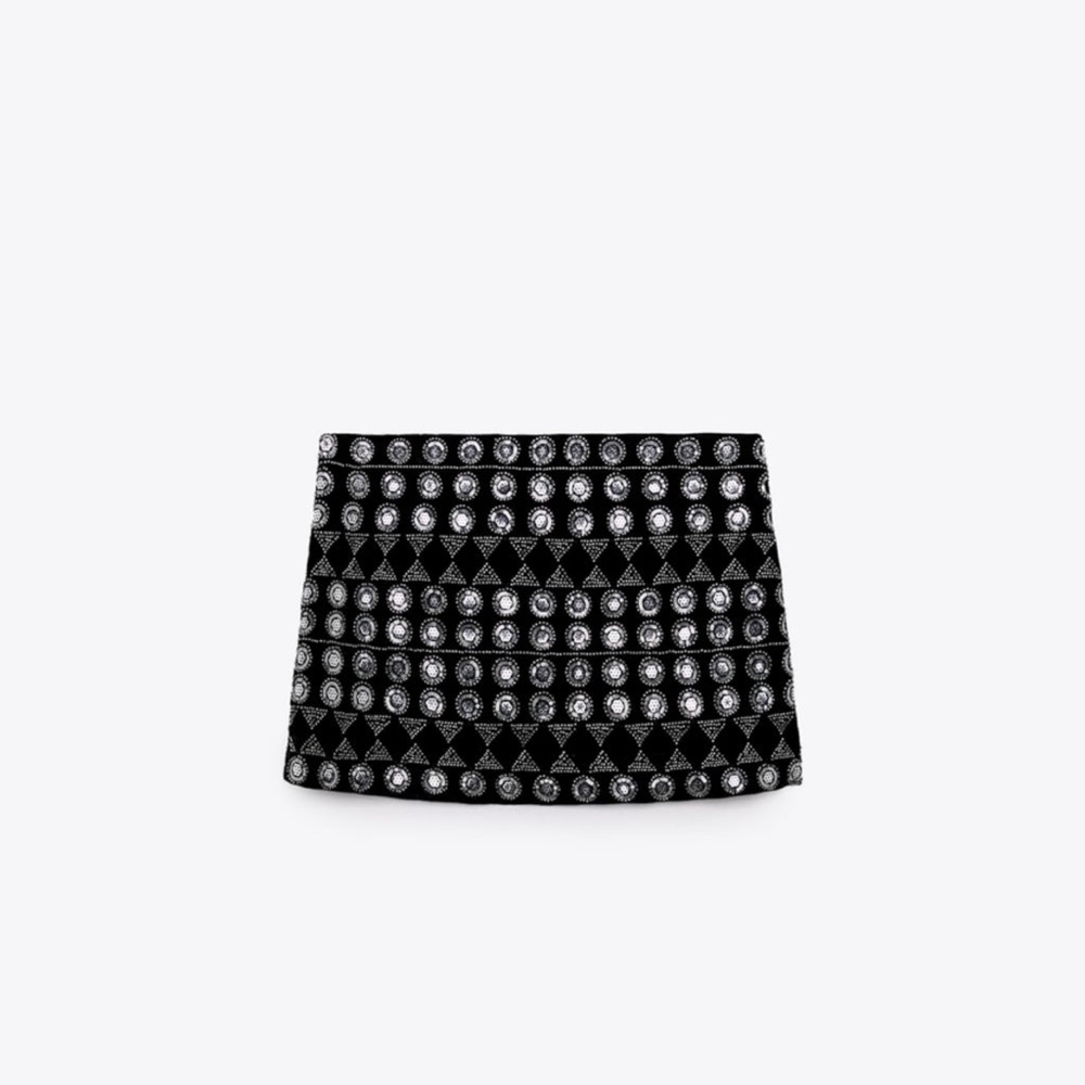 Zara rhinestone velvet skirt - Picture 5 of 16